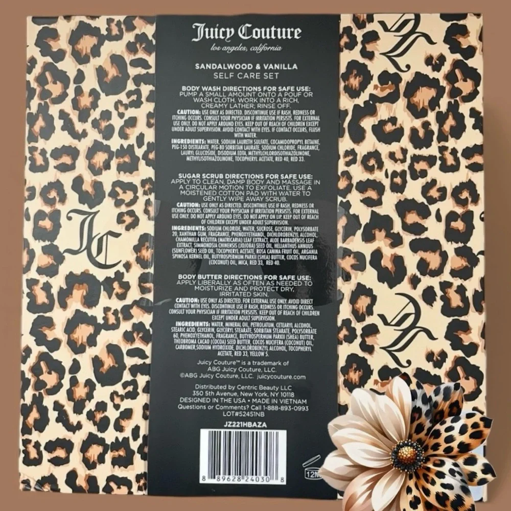 Juicy Couture Self Care Set~Gift Box Sandalwood Vanilla Wash Butter Scrub NIB - Picture 2 of 2